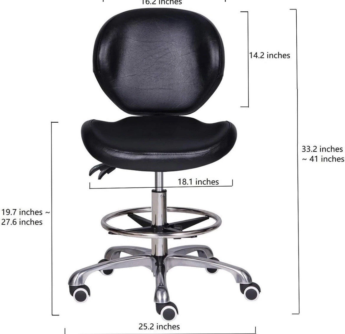 Adjustable Stools Drafting Chair with Backrest & Foot Rest Drafting Stool