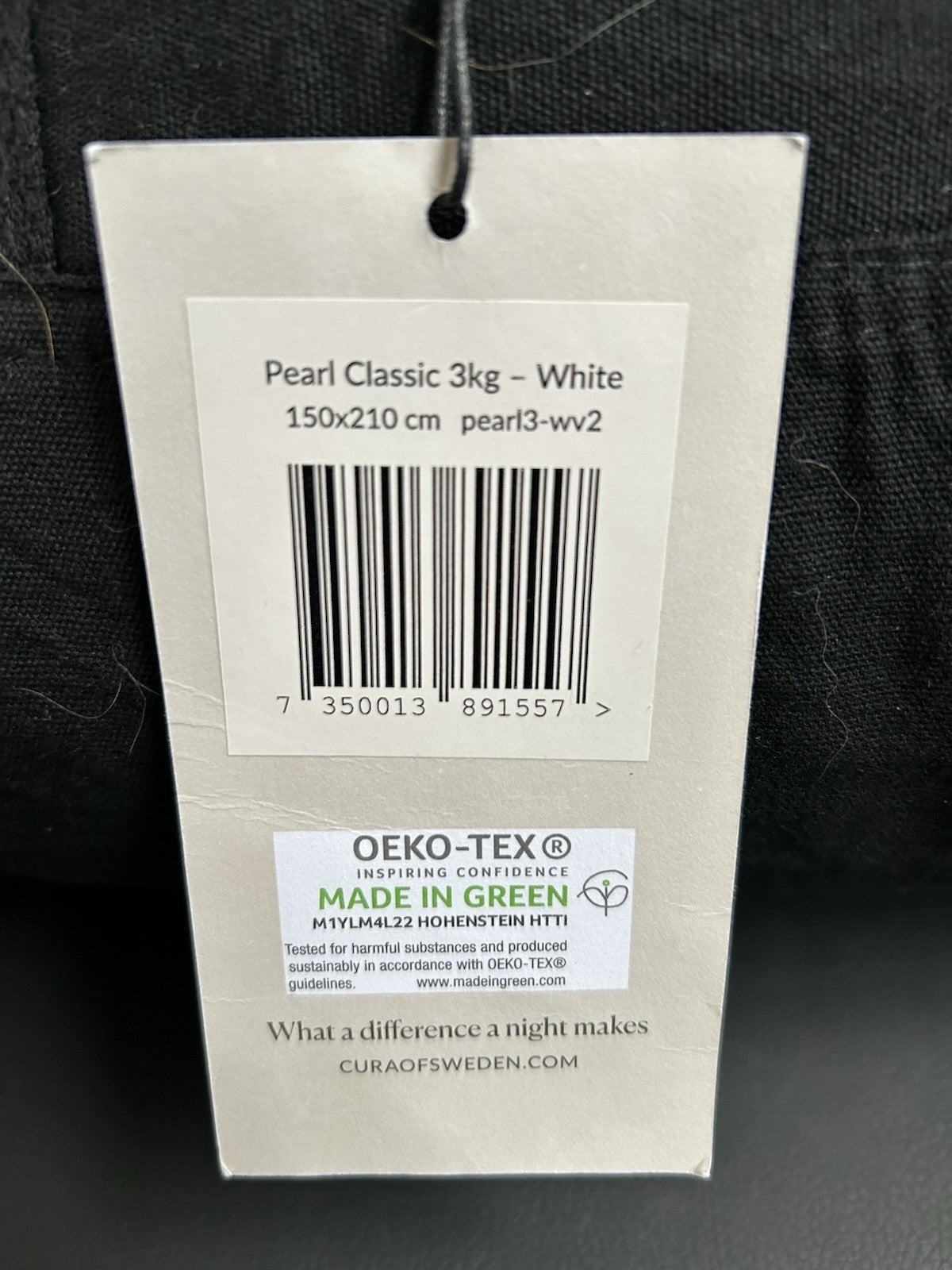Cura Pearl Classic 150x210 3kg Premium Cotton Weighted Blanket — Heavy Weighted
