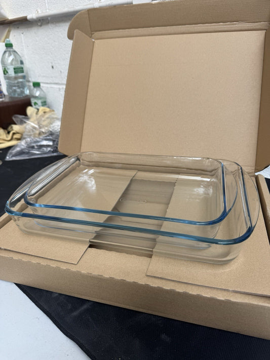 Set Of Pyrex Essentials Rectangular Lasagne Dish 3.7L (40x27cm) & (34x20cm)
