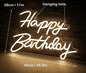 Modern Wall-Mounted LED Birthday Sign - Warm White Neon Light with USB Power