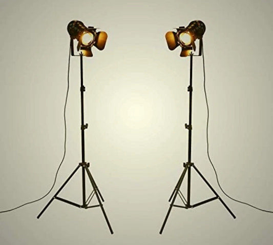 YUENSLIGHTING Industrial Black Tripod Floor Lamp Stand Lights, 5m Cable with