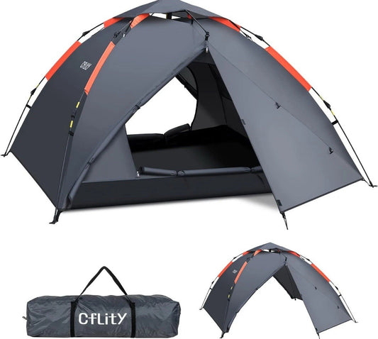 Cflity Camping Tent, 3 Man Pop Up Tent